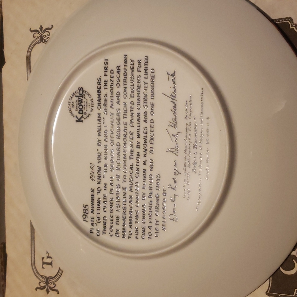 GETTING TO KNOW YOU  COLLECTOR PLATE - Picture 5 of 6